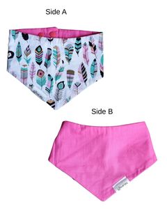Bibs: Reversible Bib - Feather/Pink
