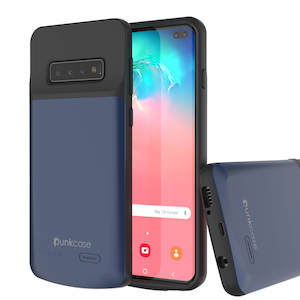 Punkjuice S10 Plus Battery Case 5000mah Fast Charging Extended Power Bank High Capacity Screen Protector Intelswitch Slim Secure And Reliable Compatible Samsung Galaxy Rechargeable Military Grade Dual Layer Protection S10 Lifetime Exchange Warranty: PunkJuice S10+ Plus Battery Case Reg. Blue - Fast Charging Power Juice Bank with 5000mAh