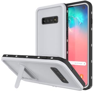 Punkcase Galaxy S10 Waterproof Case Punkcase Kickstud Series Slim Fit Ip68 Certified Shockproof Snowproof Armor Cover W Built In Kickstand Screen Protector For Samsung Galaxy S10 Scratch Resistant Polycarbonate Lifetime Exchange Warranty: Galaxy S10 Waterproof Case, Punkcase [KickStud Series] Armor Cover [White]