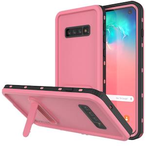 Galaxy S10 Waterproof Case, Punkcase [KickStud Series] Armor Cover [Pink]