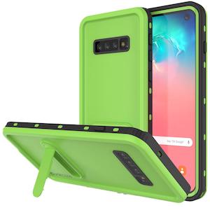 Galaxy S10 Waterproof Case, Punkcase [KickStud Series] Armor Cover [Light Green]