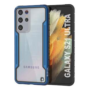 Punkcase S21 Ultra Avenger Case Protective Military Grade Multilayer Cover: Punkcase S21 Ultra ravenger Case Protective Military Grade Multilayer Cover [Blue]