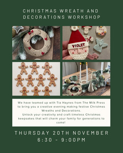 Christmas Wreath and Decorations Workshop | Thursday 20th November 25