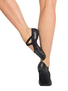 Ballet Flats: Capezio Hanami Black Leather Split Sole Adults 2038W