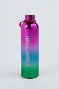 Accessories: Every Turn Rainbow Chrome Water Bottle