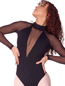 Capezio Soft Elegance Long Sleeve Mesh Leotard EL109W