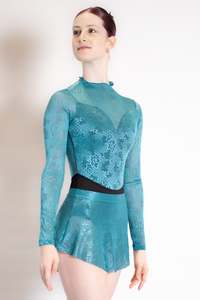 Danse de Paris Mirabelle Skirt Teal Lace S0023L