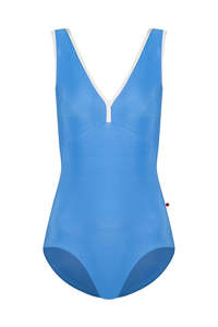 Women: Yumiko RTW Alicia Leotard in Sky with a Glacier Coloured Mesh