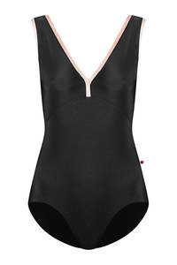 Womens Leotards: Yumiko RTW Alicia Adult Leotard Black /MistyRose