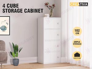 CREATIVA  Cabinet Storage Tall Slim Furniture Cupboard 102cm