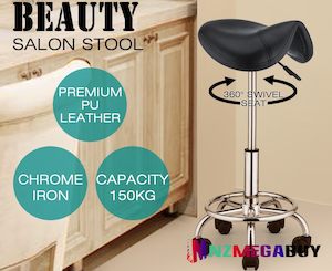 Salon Barber Bar Stool Massage Hairdressing Chair Swivel Hydraulic PU Black