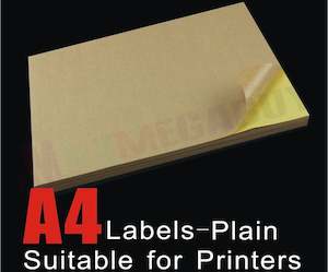 Art: A4 Labels Sticker, Brown Kraft Sticker Paper Self Adhesive Label