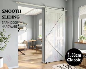Building Renovation: White rustic sliding barn door hardware sliding track 1.83M