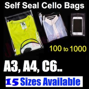 100 Cello Bags Cellophane Clear Resealable Plastic Self Seal Adhesive *15 Sizes