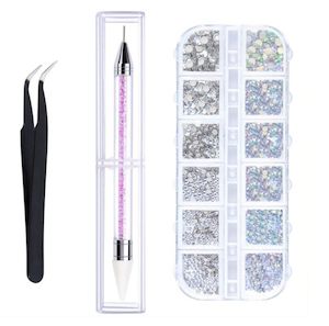 Jewellery Watches: Crystal AB Rhinestones with Tweezers Dotting pen*D Front,  Nail Combo -- OT, 1297