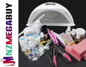 Nail Art 80W UV GEL White Lamp NAIL KIT 5 Glitter *E1 --  Nail Combo--209+  80W UV lamp