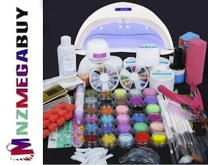Jewellery Watches: Nail ART Deluxe set *Acrylic Powder Kit + 80W UV Lamp *E1 -- Nail Combo-- 105 +  80W UV lamp“