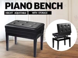 Music Instruments: Piano Leather Stool - Height Adjustable