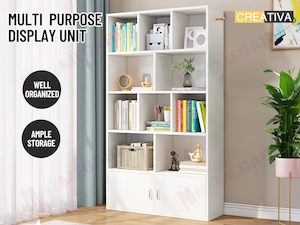 Furniture: Bookcase Display Shelf Storage Cabinet Stand Home Office Bookshelf  * White