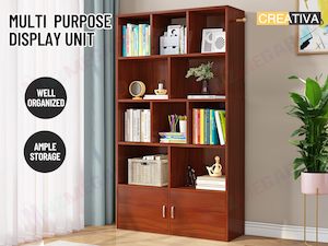 Bookcase Display Shelf Storage Cabinet Stand Home Office Bookshelf  * Dark Brown