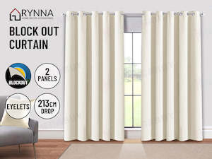 Curtains Blinds: Blockout Curtain Eyelet 2pc  Ivory * 3 sizes