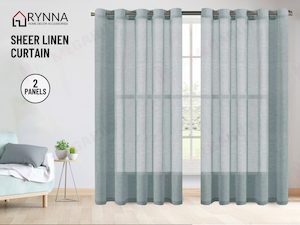 Brand New Sheer Curtain Eyelet *2panels Readymade" Teal 3 sizes
