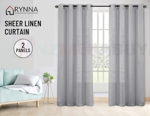 Brand New Sheer Curtain Eyelet *2panels Readymade" Grey 3 sizes