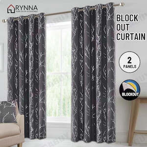 Brand New Blockout Curtain Eyelet *2pc readymade" 2 sizes Charcoal grey