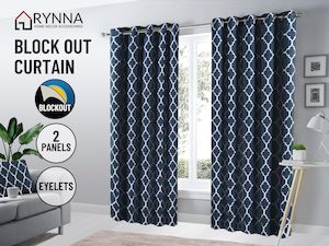 Blockout Curtain Eyelet  2PC Moroccan Navy Blue * 4 Sizes