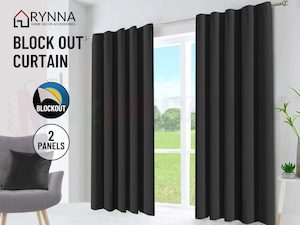 Blockout Curtain Back Tab 2PC AP Black * 4 Sizes