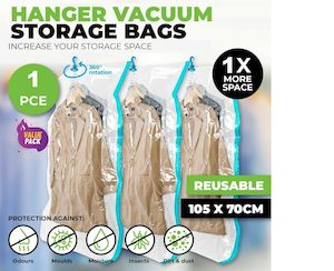Hanging Vacuum Space Saver Bags Storage Wardrobe Hanger Dust Cover * 105 CM
