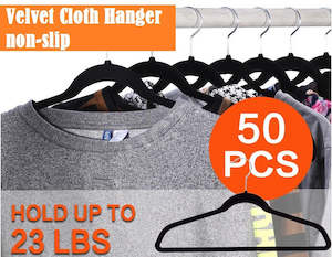 Home Decor: Black Nonslip HEAVY DUTY Velvet Coat Hangers  *For Winter/Autumn Clothes*50,100,150