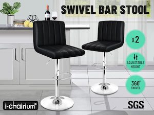 Bar Stools Chairs: Bar Stool Kitchen Dining Chairs Bar stools PU PVC Leather Gas Lift (Black) 2 Pcs , 4 Pcs