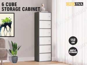 CREATIVA  Cabinet Storage Tall Slim Furniture Cupboard 152cm