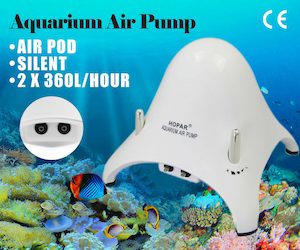 Pets Animals: Aquarium Air Pump Oxygen Fountain Pond Aerator Water Fish Tank 2 x 360L/ Hour