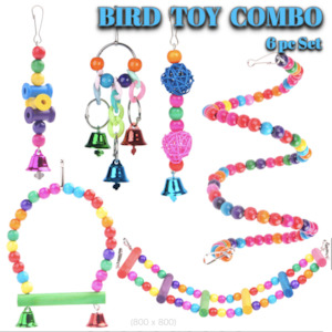 Bird toys parrot toys hanging swing ladder 6pc Combo
