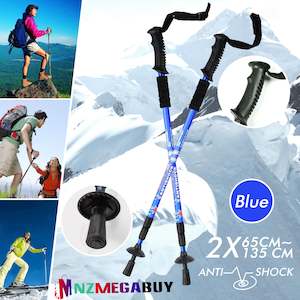 Walking Poles: TREKKING POLES WALKING HIKING POLES 2 PCS - Blue
