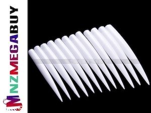 Heath Beauty: 10 False Nail Tips French Acrylic Stiletto pointed