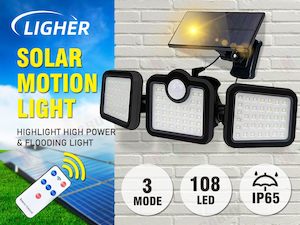 Electrical Lighting: 3 head 108LED Motion Sensor Light Outdoor Garden Wall Security