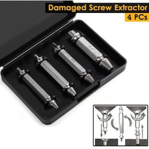 Tools: 4pcs Damaged Screw Extractor Bolt Remover Tool Drill Bits Set