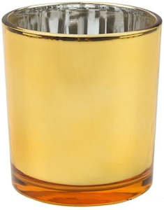 Crafts: Golden Classic Glass Candle Jar with Metal Lid 220ml/300ml