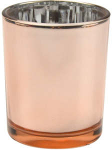Crafts: Rose Golden Classic Glass Candle Jar with Metal Lid 220ml/320ml