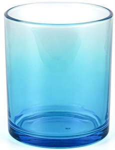 Crafts: Blue Clear Classic Glass Candle Jar with Metal Lid 430ml