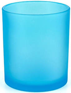 Blue Classic Glass Candle Jar with Metal Lid 430ml