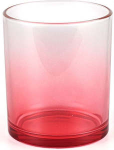 Crafts: Red Clear Classic Glass Candle Jar with Metal Lid 430ml