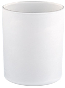 White Classic Glass Candle Jar with Metal Lid 430ml