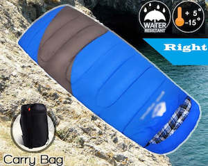 Winter Camping Envelope Sleeping Bag Single -15°C Blue