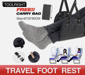 Travel Foot Rest Footrest Leg Pillow Airplane Flight Foam Cushion Sling Hammock
