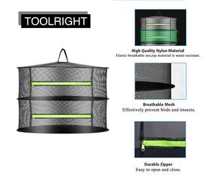 Sports: DRYING NET LARGE SHELF HYDROPONIC HANGING GROW HERB PLANT DRY RACK