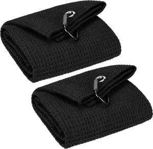 Sports: 2pc Golf Towel  Black